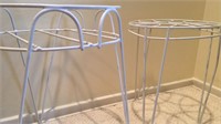 Pair of White Metal Plant Stands