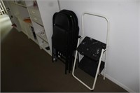 Set of (4) Samsonite Folding Chairs and Step Stool