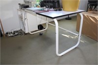 Metal Work Table with Laminate Top
