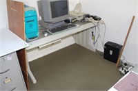 Modern Computer Desk with lamp and shelf