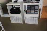 (2) White Cabinets with Base Record Holders