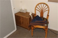 Lot with Rattan Style Chair and 2-door Stand