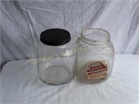 Two Large Glass Candy Jars Necco