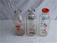 3 Milk Bottles Quart Size Dashiel, Western