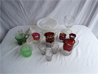 14 Piece assorted glassware some with damage