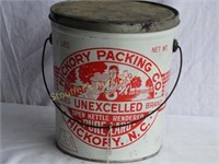 Hickory Packing Co. Pure Lard Can 8 Lbs. with Lid
