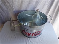 Coca Cola Bucket 14 1/2"d Glass Coca Cola lg