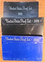 1972 1974 and 1982 US proof sets