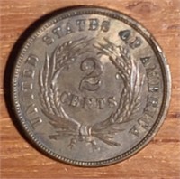 1864 Large Motto 2 Cent Piece