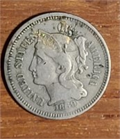 1869 US 3 Cent Piece