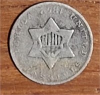 1852 US 3 Cent Piece