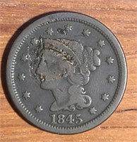 1845 US Large Cent