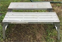 Two Portable Aluminum Drywall Steps