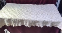 Beautiful Ecru Cotton Crocheted Bedspread