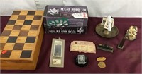 Collectibles, Chessboard With Pieces, Poker Kit