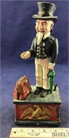 Uncle Dam Cast Iron Coin Bank- Reproduction