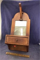 Signed Cushman Hanging Mirror With Drawers