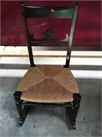 Gorgeous Vintage Rush Seat Rocking Chair