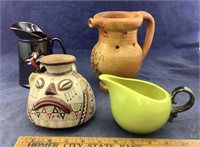 4 Vintage Pitchers & Art Pottery