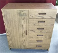 Cabinet With Drawers, Pine Finish