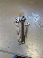 3crescent wrenches 2 10in 1 6in