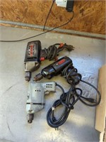 Set of 3 working corded drills 2craftsman 1blavk