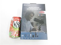 Kit de microphone Vivitar Vlog Podcast avec carte