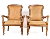 Furniture Pair Oversize Occasional Chairs