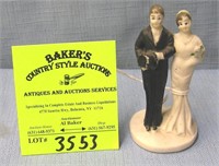 Vintage bisque bride and groom figurine