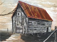 Barn Painting On Canvas ~ C. Serpa