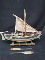Wooden Sailboat With 1 Sail
