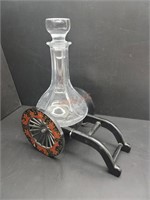 Glass Liquor Decanter on Oriental Cart