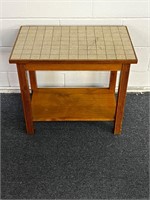 Mid century tile top table side end table