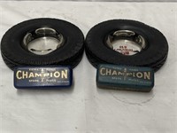Champion spark plug tins & Tyre ash trays