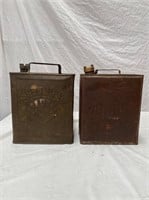 Shellmex & Mobiloil  2 gallon running board tins