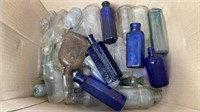 LARGE COLLECTION OVER 35 COLOURED GLASS MEDICINE
