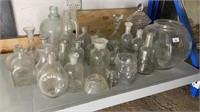 SHELF LOT OF VINTAGE LOLLY AND PICKLE SHOP GLASS