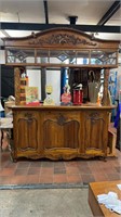 IMPRESSIVE PINE BAR UNIT FRENCH DESIGN WITH CARVED