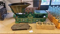 SET OF GROCERS SCALES WITH WEIGHTS,