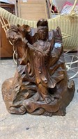 CARVED TIMBER GODESS STATUE 65CM X 70CM