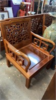 CHINESE TEAK 3 PIECE CARVED LOUNGE INCLUDES 2X