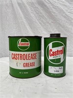 Catrol 5 lb grease tin & quart oil tin