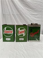 Castrol gallon & 5 litre oil tins