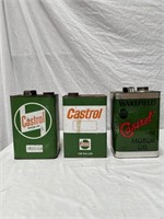 Castrol gallon & 5 litre oil tins