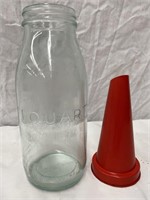 Genuine embossed Caltex quart oil bottle & top