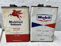 Mobil outboard & Mobilube gallon tins