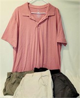 3 Men's 40W Cargo Shorts & 1 Salmon XXL Polo Shirt