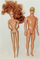 1966 Redhead Barbie Doll & 1968 Blonde Ken Doll