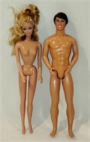 1966 Blonde Barbie Doll & 1968 Brunette Ken Doll