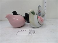 5 GLAZED PORCELAIN BIRD FIGURES - APPROX. 5"